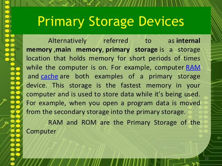 10 examples of storage devices